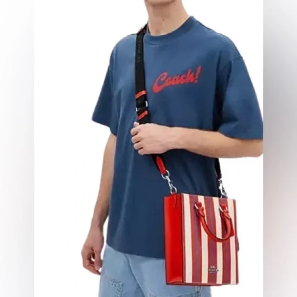 CoachDYLAN TOTE BAG WITH STRIPE PRINT
